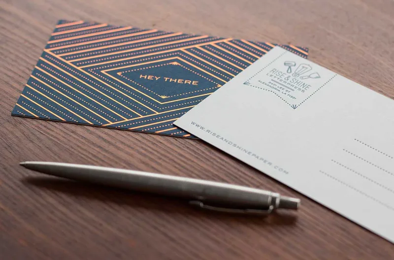 Foil stamped and letterpress post card