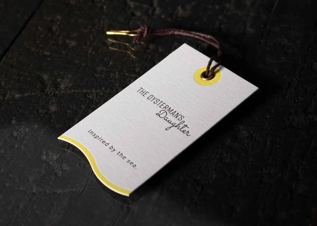 Two color letterpress hang tag