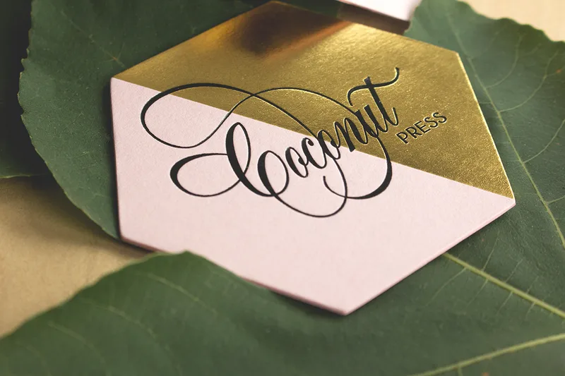 Custom die-cut shaped letterpress business card